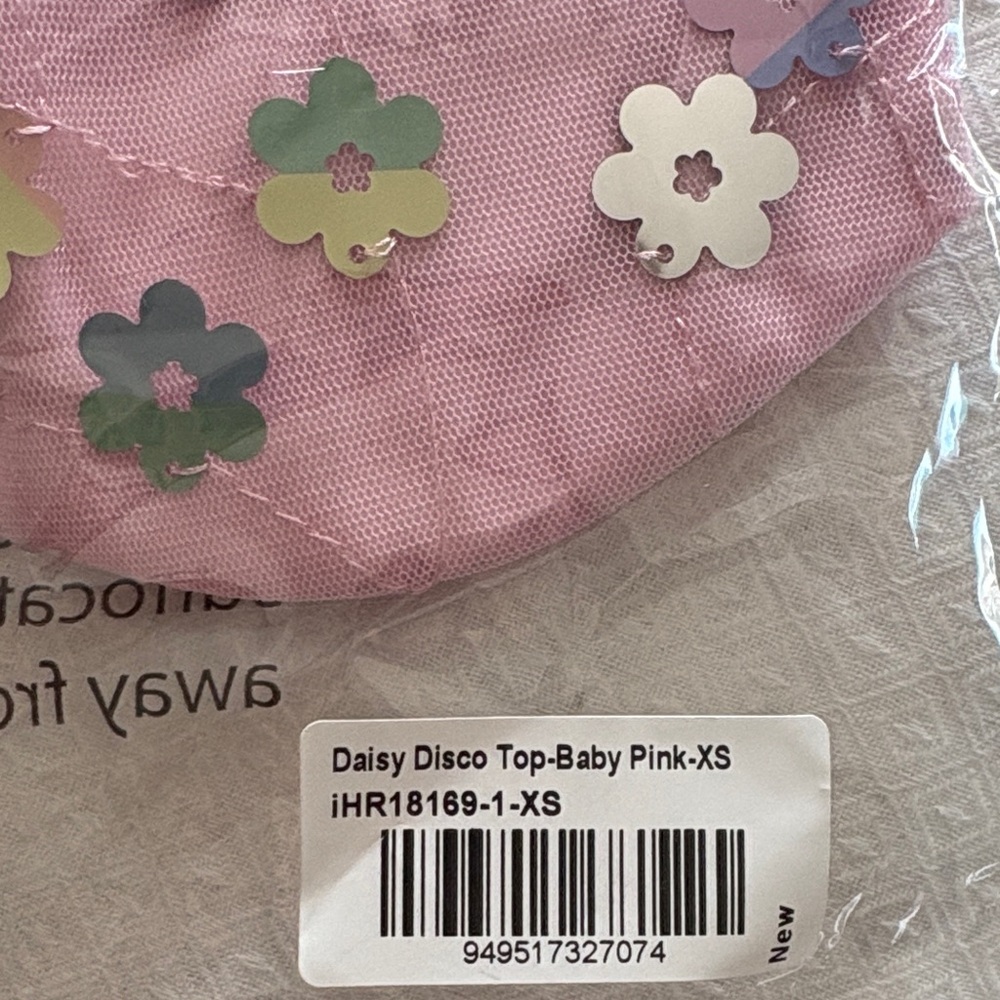 #87 iHeartRaves Pink Floral Crop Top - Picture 2 of 3